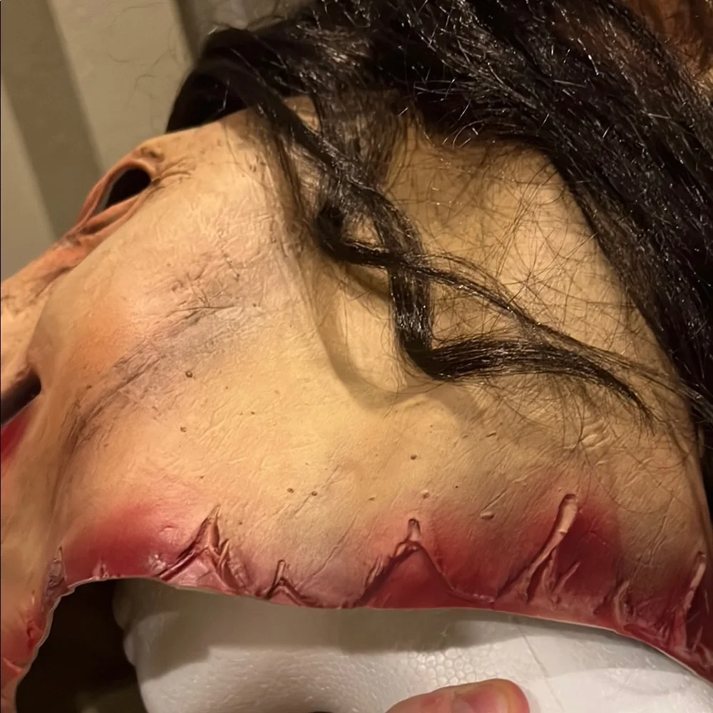 Halloween Realistic Pig Mask with Black Hair